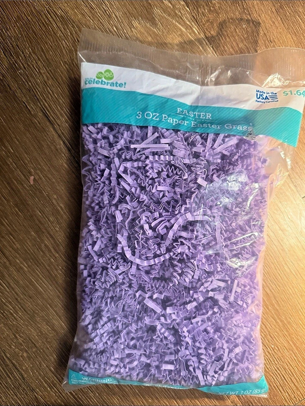 Celebrate It Easter Paper Grass in Purple NWT